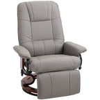 HOMCOM Reclining Swivel Chair, with Footrest - Grey
