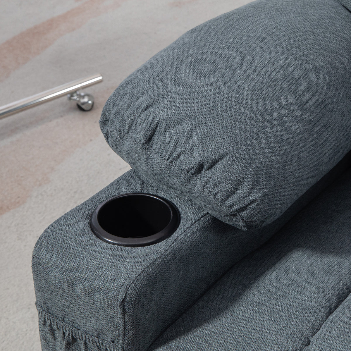 Oversized Riser and Recliner Chairs for the Elderly, Fabric Upholstered Lift Chair for Living Room with Remote Control, Side Pockets, Cup Holder, Grey