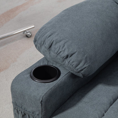 Oversized Riser and Recliner Chairs for the Elderly, Fabric Upholstered Lift Chair for Living Room with Remote Control, Side Pockets, Cup Holder, Grey