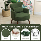 HOMCOM Corduroy Retro Accent Chair - Green