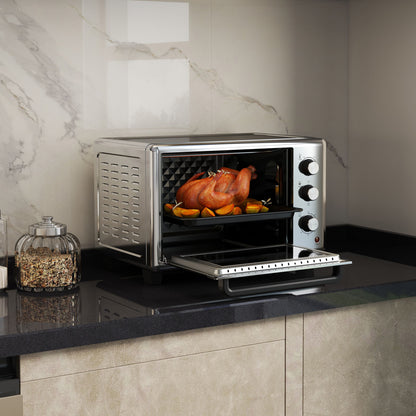 30L 60-230? Mini Electric Oven, with Accessories - Silver Tone