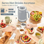 Sleek Textured Kettle and Toaster Set - Grey