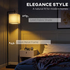 Floor Lamp for Living Room, 66" Modern Tall Standing Lamp with Adjustable Colour Temperatures & 10 Brightness Levels, Remote Control and Foot Switch for Bedroom Office, 9W LED Bulb Included