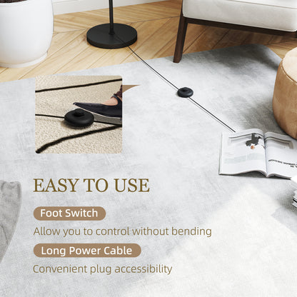 3-Light Tree Floor Lamps for Living Room, Modern Standing Lamp for Bedroom with Globe Lampshade, Steel Base, Bulb not Included, Black