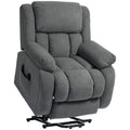 HOMCOM Recliner Armchair Lift Chair, Electric Recliner Chair with Vibration Massage and Heat, Wide Seat, USB Port, Grey
