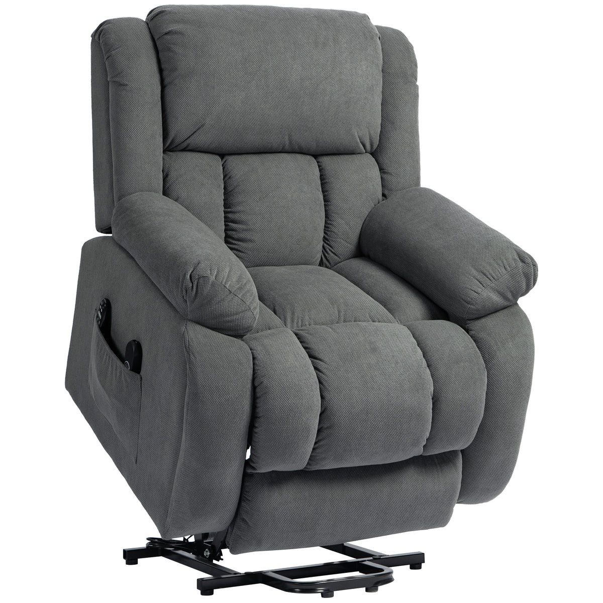 Recliner Armchair Lift Chair, Electric Recliner Chair with Vibration Massage and Heat, Wide Seat, USB Port, Grey