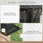 Outsunny 3 x 4m Aluminium Frame Pergola, with Retractable Roof - Dark Grey