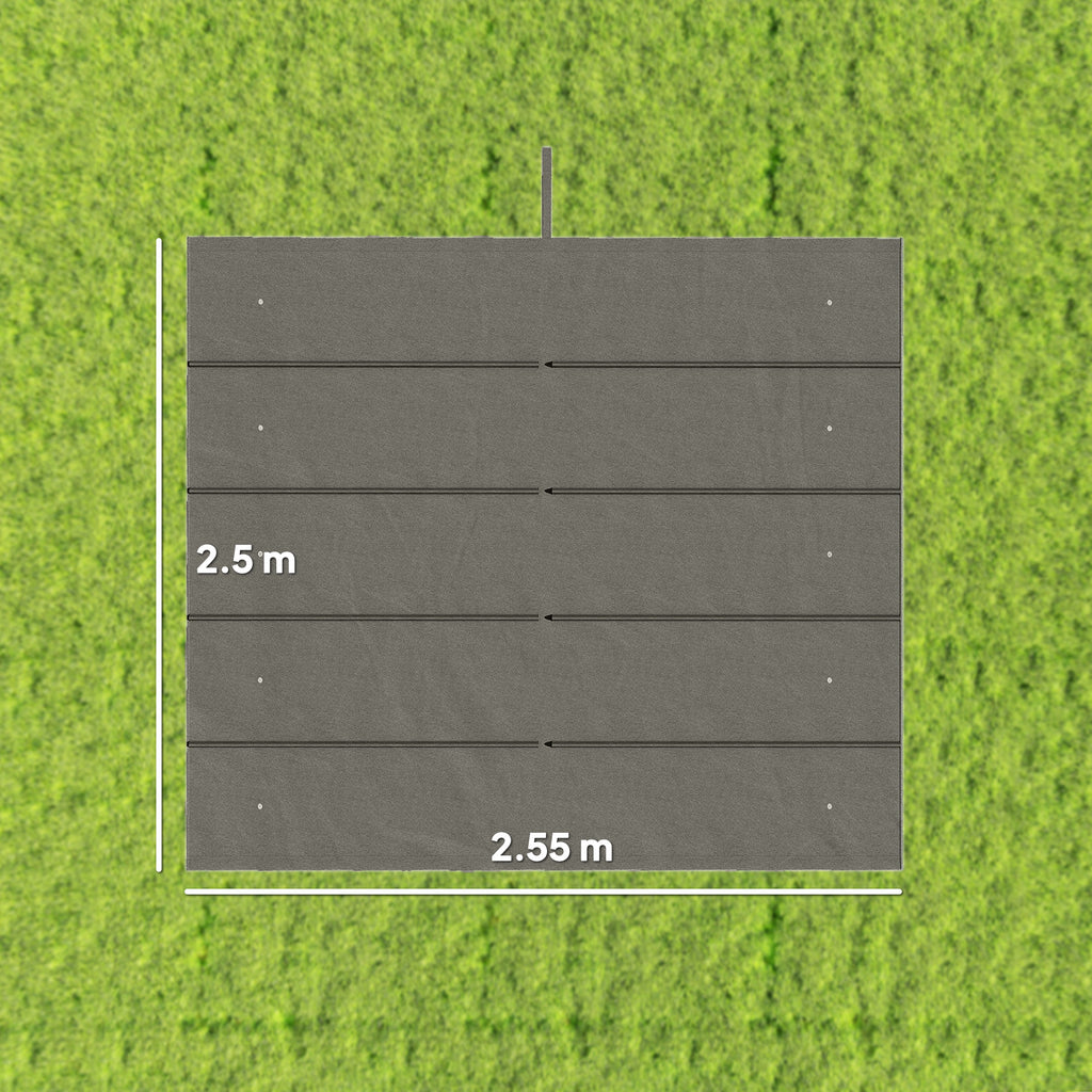 Outsunny Retractable Pergola Cover, 2.55 x 2.5 m Replacement Canopy Fabric for 3 x 3 m Frame, Roof Top Only, Light Grey
