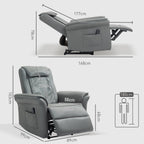 HOMCOM Kneading Faux Leather Electric Massage Recliner - Grey