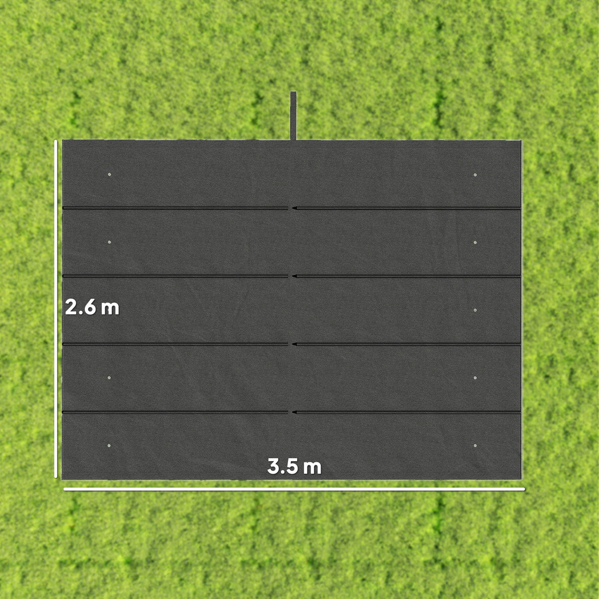 Outsunny Retractable Pergola Cover, 3.5 x 2.6 m Replacement Canopy Fabric for 4 x 3 m Frame, Roof Top Only, Dark Grey