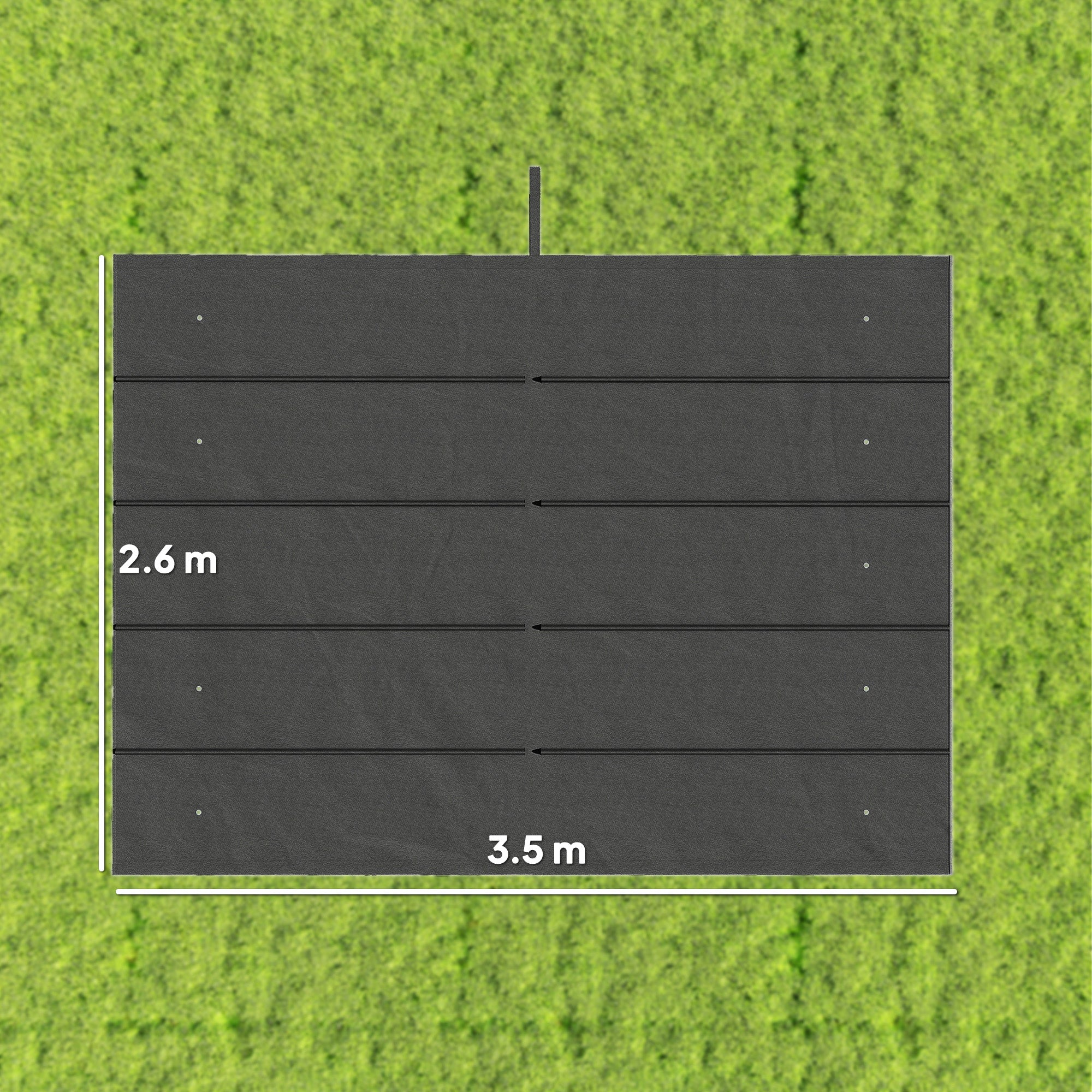 Outsunny Retractable Pergola Cover, 3.5 x 2.6 m Replacement Canopy Fabric for 4 x 3 m Frame, Roof Top Only, Dark Grey