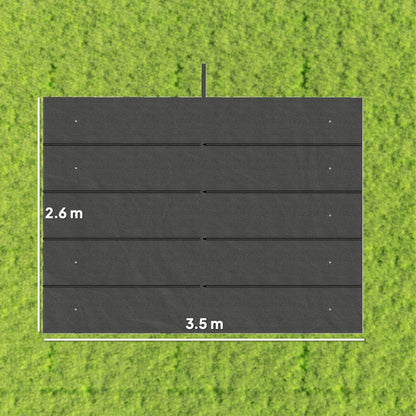 Outsunny Retractable Pergola Cover, 3.5 x 2.6 m Replacement Canopy Fabric for 4 x 3 m Frame, Roof Top Only, Dark Grey