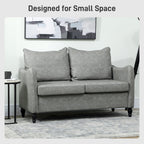 HOMCOM Faux Leather Marble-Effect Two-Seater Sofa - Grey