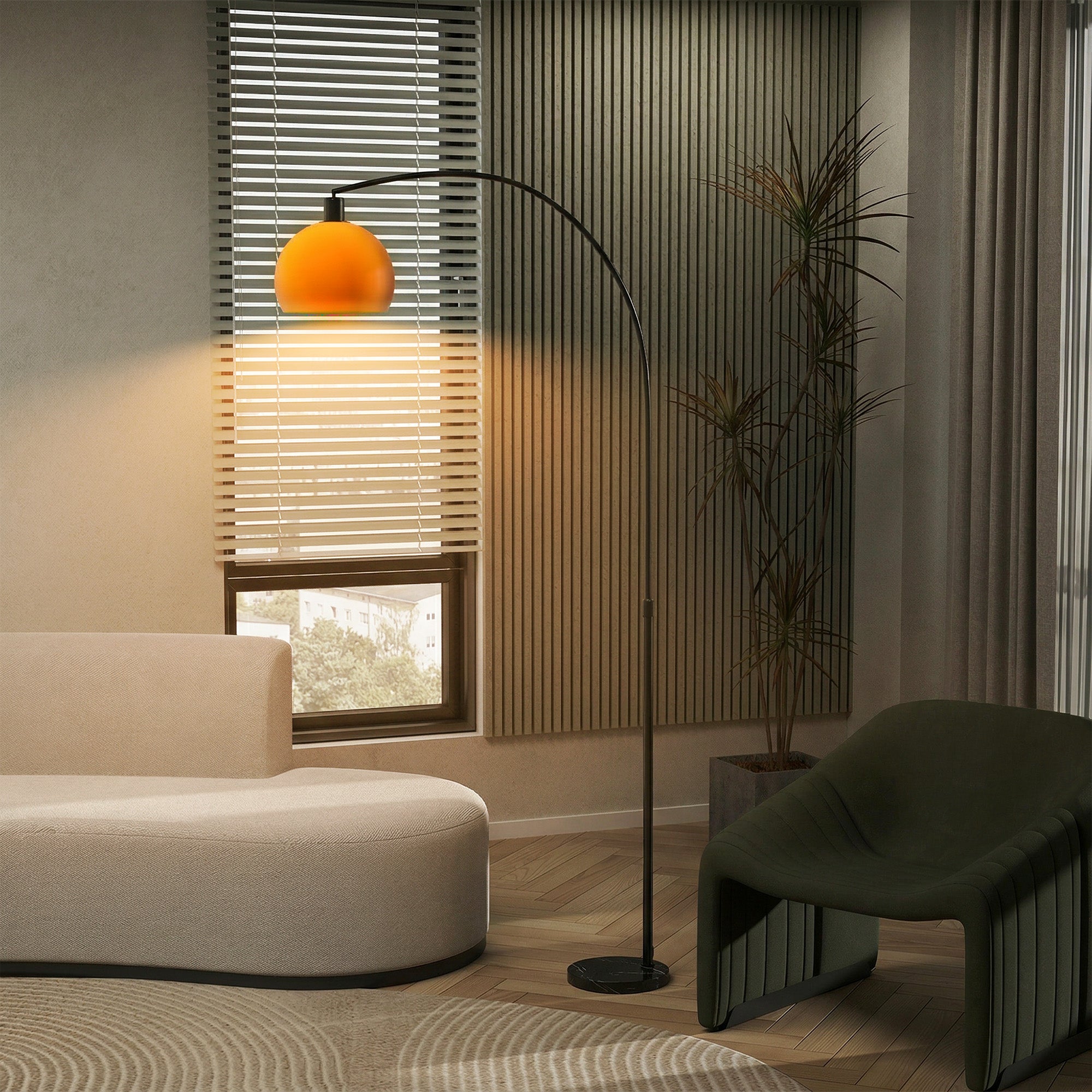 Floor Lamp for Living Room, Modern Standing Lamp with Shade & Foot Switch for Bedroom, Office, Black