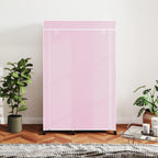 Fabric Wardrobe w/ Shelves Hanging Rail Foldable Wardrobe Pink
