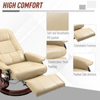 HOMCOM Reclining Swivel Chair, with Footrest - Cream White