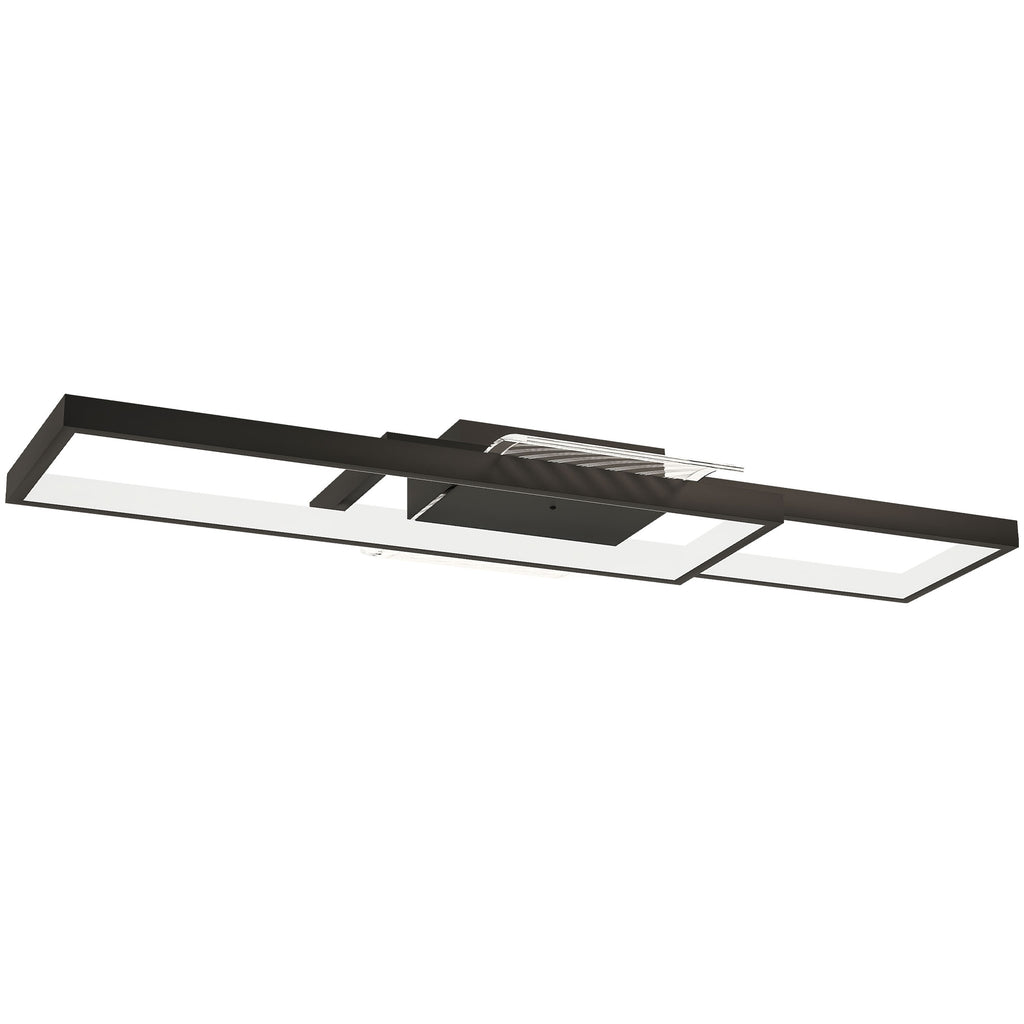LED Ceiling Light, Modern Dimmable Ceiling Light with Wall Switch & Remote Control, Flush Mount Fixture Lamp with 3000-6000K Colour Temperatures for Living Room, Bedroom, Black
