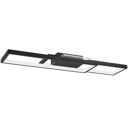 LED Ceiling Light, Modern Dimmable Ceiling Light with Wall Switch & Remote Control, Flush Mount Fixture Lamp with 3000-6000K Colour Temperatures for Living Room, Bedroom, Black