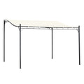 Outsunny 4 x 3 Meters Canopy Metal Wall Gazebo Awning Garden Marquee Shelter Door Porch - Cream