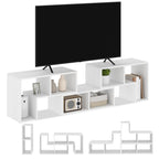 Three-Block Modular TV Stand - White Wood-Effect