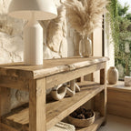 Venti Live Edge Console Solid Wood With Shelf