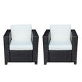 Outsunny 2 Rattan Garden single Seater Chair All Weather Wicker Weave Single Sofa chair armchair Patio Black