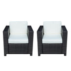 Outsunny 2 Rattan Garden single Seater Chair All Weather Wicker Weave Single Sofa chair armchair Patio Black