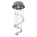 Metal Crystal Ceiling Light Chandelier Elegant Pendant Lamp Living Room Stairway Spiral Rain Drop Pendant Lamp Silver