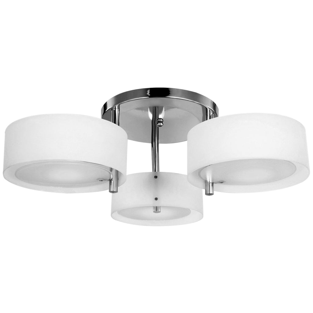 Acrylic Lamp Indoor 3 Light Pendant Chandelier Flush Mount Office Living Room Bedroom w/ Chrome Finish