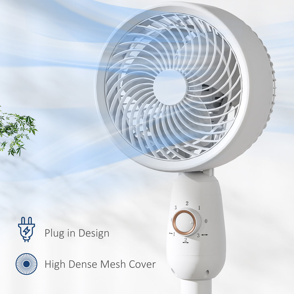 Pedestal Fan, Powerful Air Circulator, 36 Inch Floor Standing Fan with 3 Speed Settings, 70° Oscillating for Bedroom, Home and Office, White