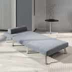 HOMCOM Single Velvet-Feel Sleeper Chair - Grey