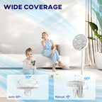 Pedestal Fan with Oscillating, Tilt, Adjustable Height, White