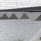 Outsunny 3 x 4m Lean To Steel Pergola with Moving Fabric Canopy - Dark Grey