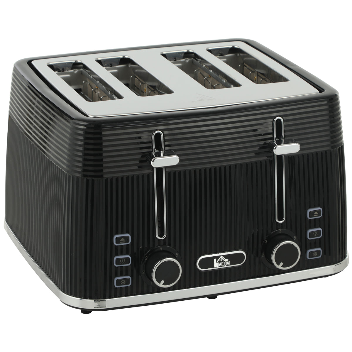 4 Slice Toaster with 7 Browning Levels, Bread Toaster with Removable Crumb Tray, Black
