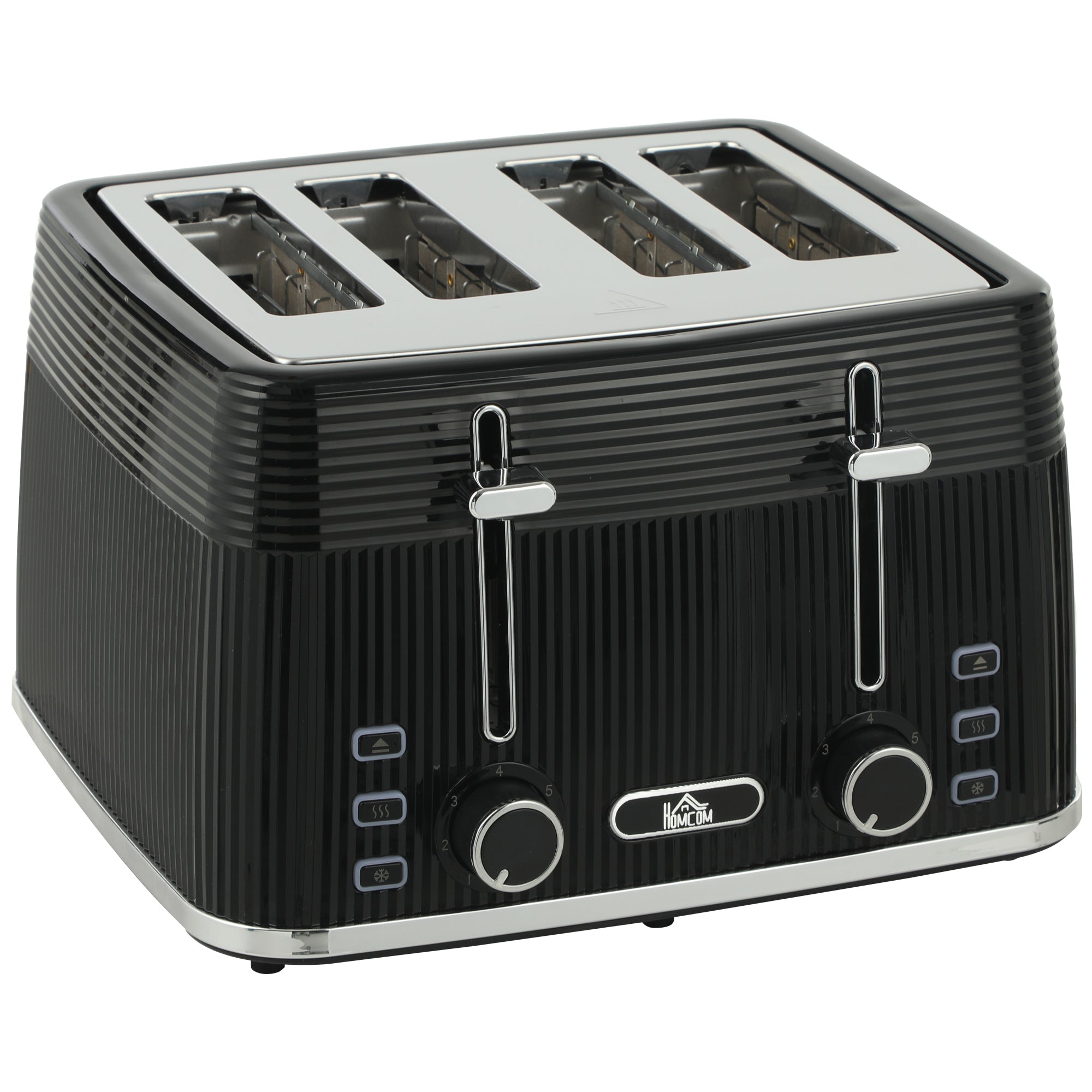 4 Slice Toaster with 7 Browning Levels, Bread Toaster with Removable Crumb Tray, Black