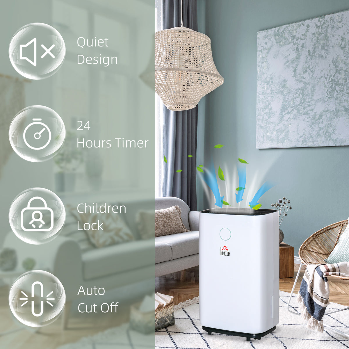 16L/Day Portable Dehumidifier for Home, with LED Screen, Sleep Mode, 24H Timer, Electric Air Dehumidifier for Damp Laundry Bedroom Basement