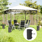 Outsunny Set of 4 Heavy Duty Gazebo Weights Bags, 500D Sand Weights with Carry Handles for Garden Marquee, Parasol, Black