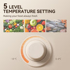 88L Under Counter Fridge Freezer, Small Refrigerator with 5-Setting, 3 Star Freezer Rating, Black and Silver Tone