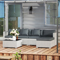 Outsunny 6 Pieces Rattan Corner Sofa Set - Mixed Grey