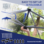 Outsunny 3 x 3(M) Pop Up Gazebo, UPF 50+ Foldable Canopy Tent with Wheeled Carrybag, 4 Leg Weight Bags, Height Adjustable Marquee Shelter 1 person easy setup for Outdoor Garden Patio Party, Blue