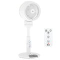 Standing Fan for Bedroom, 28" Pedestal Fan with Remote, 70° Oscillating, 90° Vertical Tilt, 3 Speeds, Adjustable Height, 7H Timer, Foot Button, White
