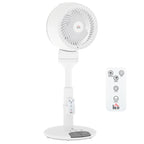 Standing Fan for Bedroom, 28" Pedestal Fan with Remote, 70° Oscillating, 90° Vertical Tilt, 3 Speeds, Adjustable Height, 7H Timer, Foot Button, White