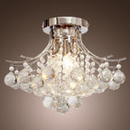 Crystal Chandeliers, 40cm K9 Droplets Ceiling Light with 3 E14 Bulb Base, Pendant Lights for Living Room, Bedroom, Dining Room, Hallway, Kitchen