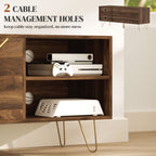 TV Stand Cabinet for up to 60 Inch TV, Modern 130cm TV Unit with Adjustable Shelves and Hairpin Legs, Double Door TV Cabinet for Living Room, Bedroom, Brown