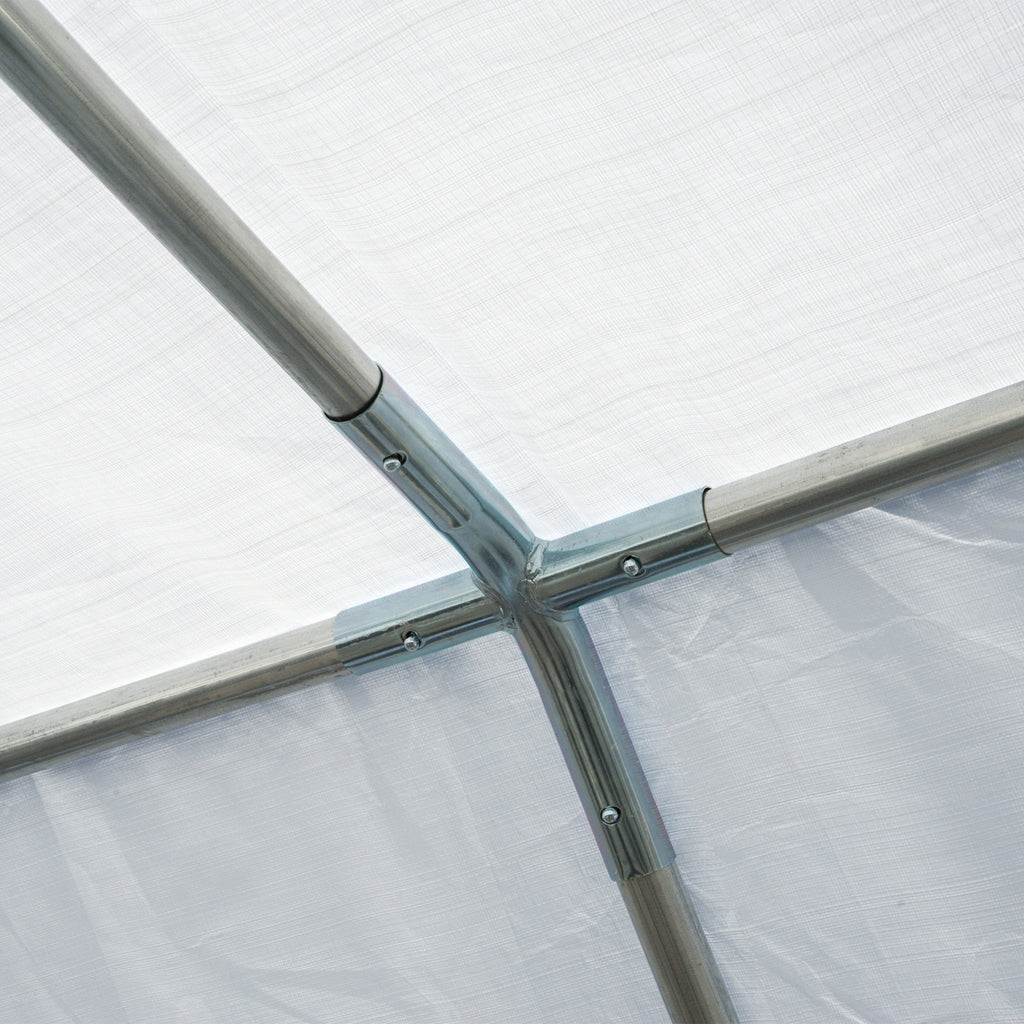 Outsunny 8m x 4m Garden Gazebo Marquee Wedding Shelter Level 4 Wind Protection, White