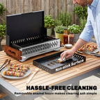 Outsunny Portable BBQ Grill, Folding Charcoal Barbecue Grill with Removable Charcoal Basin for Camping Picnic Garden Party, Black