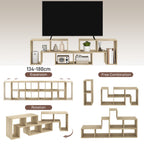 Three-Block Modular TV Stand - Grey Wood-Effect