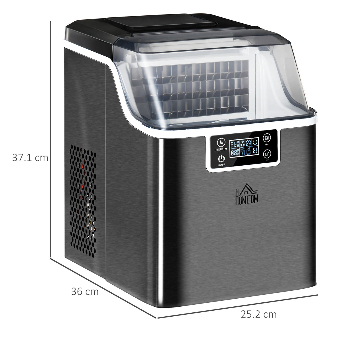3.2L Compact Ice Machine, with LCD Screen and Accessories - Black
