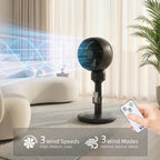 Air Circulator Fan Pedestal Cooling Fan with 3 Speed 3 Mode and Remote Control, 9 Inch, Black