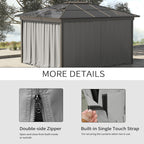 Outsunny Set of Four 3 x 3m Gazebo Replacement Walls - Light Grey